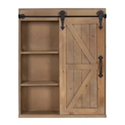 Decorative Wood Wall Storage Cabinet With Vanity Mirror And Sliding Barn Door Rustic Brown - Kate & Laurel All Things Decor 12 Decorative Wood Wall Storage Cabinet With Vanity Mirror And Sliding Barn Door Rustic Brown - Kate & Laurel All Things Decor -Home Decor Store GUEST 76cd049a 9936 4003 b29e fdf4e4f18b6c
