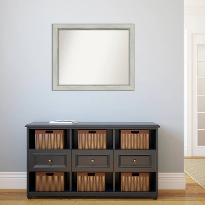 32" X 26" Non-Beveled Flair Silver Patina Wall Mirror - Amanti Art 7 32" X 26" Non-Beveled Flair Silver Patina Wall Mirror - Amanti Art - Image 5