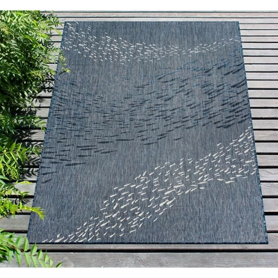 Liora Manne Carmel Indoor/Outdoor Rug Navy 6 Liora Manne Carmel Indoor/Outdoor Rug Navy - Image 4