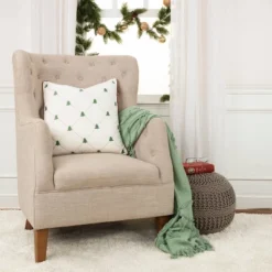 20"x20" Oversize Trees Square Throw Pillow Cover Green - Rizzy Home