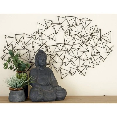 Metal Geometric 3D Triangle Wall Decor Black - Olivia & May 3 Metal Geometric 3D Triangle Wall Decor Black - Olivia & May