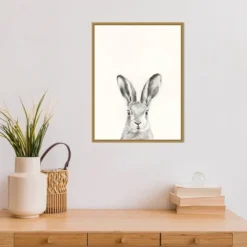 18" X 24" Animal Mug I Rabbit By Victoria Borges Framed Canvas Wall Art Gold - Amanti Art -Home Decor Store GUEST 7dd2a800 2d39 4a94 b799 413b62f772e5