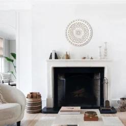 LuxenHome White Wood Flower 23.86" Round Wall Decor Home Decor Interior Design -Home Decor Store GUEST 7ef1a86d 1d3c 4ff6 aa4d c48191087c0a