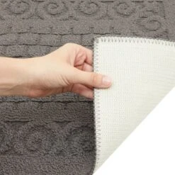 Farmlyn Creek Grey Rectangle Rug With Latex Backing, Kitchen Mat, Indoor Outdoor Doormat For Home Entryway (43 X 20 In) -Home Decor Store GUEST 7f31b9d8 69ed 457a 92b7 a33d35647b8f