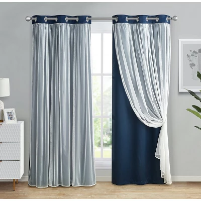 Kate Aurora Basic Elegance 2 Pack Double Layered Hotel Chic Sheer Light Defusing Curtains 3 Kate Aurora Basic Elegance 2 Pack Double Layered Hotel Chic Sheer Light Defusing Curtains