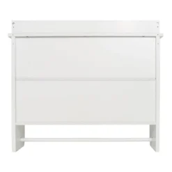 Redmon Contemporary Country Wall And Ceiling Mounted Floating Painted Wood Wall Shelf With Towel Bar, Easy Assembly, & Adjustable Middle Shelf, White -Home Decor Store GUEST 8247f222 f12f 4233 a10e e5ab2f44c4af