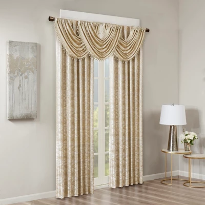 46"x38" Aurora Jacquard Window Valance Gold - SunSmart 7 46"x38" Aurora Jacquard Window Valance Gold - SunSmart - Image 5