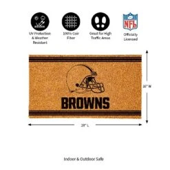 Evergreen Cleveland Browns Logo Turf Mat, Brown- 28 X 16 Inches Indoor Outdoor Doormat -Home Decor Store GUEST 848aee57 c2d8 4380 80e9 6b58f929c0ac