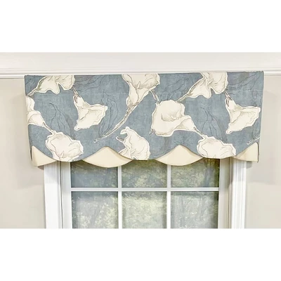 Calla Petticoat Valance 3in Rod Pocket Contrast Bottom Fabric 50in X 15in By RLF Home 6 Calla Petticoat Valance 3in Rod Pocket Contrast Bottom Fabric 50in X 15in By RLF Home - Image 4