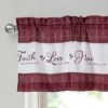 Kate Aurora Country Living Gingham Check Hope Faith Love 3 Pc Cafe Kitchen Curtain Set -Home Decor Store GUEST 8a85679d dbf3 439f b374 c971a816db90