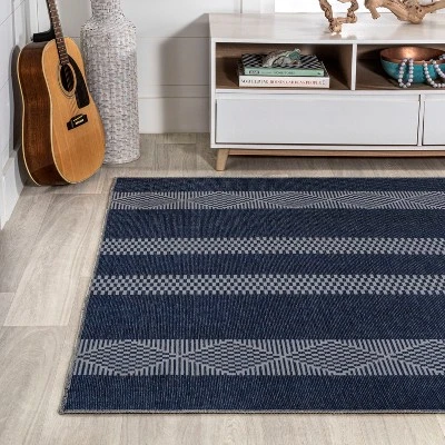 Nautisk Trellis Stripe Machine-Washable Area Rug - JONATHAN Y 10 Nautisk Trellis Stripe Machine-Washable Area Rug - JONATHAN Y - Image 8
