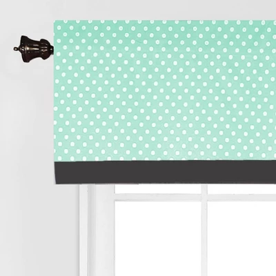 Bacati - Pin Dots Mint/Gray Window Valance 6 Bacati - Pin Dots Mint/Gray Window Valance - Image 4