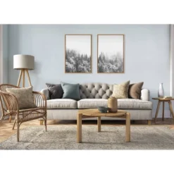 (Set Of 2) 23" X 33" Sylvie Forest On A Foggy Day Black And White Framed Canvas Natural - Kate & Laurel All Things Decor -Home Decor Store GUEST 8c0a5301 3b86 4d4b a8b1 c3235f2bab4f