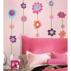 Flower Striped Peel And Stick Giant Wall Decal - RoomMates -Home Decor Store GUEST 8f0530ae 9b2d 4832 996f 3ef8c13c1670