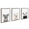 3pc Sylvie Three Bears Framed Canvas Wall Art By Amy Peterson Gray - Kate And Laurel -Home Decor Store GUEST 9114e187 35dd 4197 9ff6 db7c9149a4cf