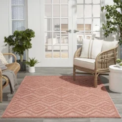 Nourison Versatile Solid Diamond Outdoor Rug