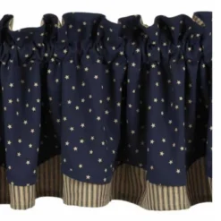 Home Collections By Raghu Salem Star Valance, Fairfield Indigo 72x15.5