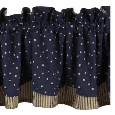 Home Collections By Raghu Salem Star Valance, Fairfield Indigo 72x15.5 3 Home Collections By Raghu Salem Star Valance, Fairfield Indigo 72x15.5