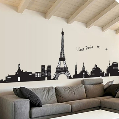 Unique Bargains Self Adhesive Buildings Eifel Tower Sticker Deca PVC Wall Mural 24" X 35" Black 1 Pc 5 Unique Bargains Self Adhesive Buildings Eifel Tower Sticker Deca PVC Wall Mural 24" X 35" Black 1 Pc - Image 3
