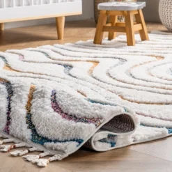 5'3"x7'6" Ina High-Low Waves Tassel Area Rug Beige - NuLOOM -Home Decor Store GUEST 98855120 b4a0 4ede 8878 5233f8b54059