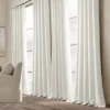 Home Boutique Belgian Flax Prewashed Linen Rich Cotton Blend Window Curtain Panel Single White 50x84