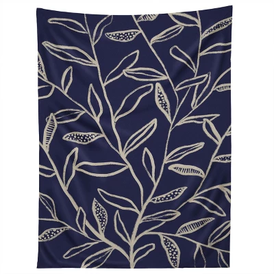 Alisa Galitsyna Navy Blue Patterned Leaves Tapestry - Society6 5 Alisa Galitsyna Navy Blue Patterned Leaves Tapestry - Society6 - Image 3