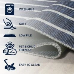 Rand Distressed Ticking Stripe Machine-Washable Area Rug - JONATHAN Y 14 Rand Distressed Ticking Stripe Machine-Washable Area Rug - JONATHAN Y -Home Decor Store GUEST 9b63de58 0842 4d76 a26b 7a55a9e1ee76