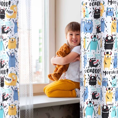 PiccoCasa Kid's Window Cartoon Pattern Polyester Fabric Bedroom Curtain Panels 2 Pcs 3 PiccoCasa Kid's Window Cartoon Pattern Polyester Fabric Bedroom Curtain Panels 2 Pcs