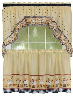 GoodGram Happy Chef Kitchen Curtain Tier And Swag Set By Achim Importing Co - Asst. Sizes 3 GoodGram Happy Chef Kitchen Curtain Tier And Swag Set By Achim Importing Co - Asst. Sizes