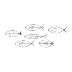 Set Of 6 Metal Fish Indoor Outdoor Wire Wall Decors Black - Olivia & May -Home Decor Store GUEST a0122007 4ed8 4a68 b784 4c8e0b7233b5