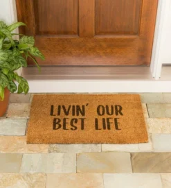 Evergreen Livin' Our Best Life Natural Coir Indoor Outdoor Doormat 1'4"x2'4" Brown