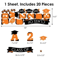 Big Dot Of Happiness Orange Class Of 2023 Graduation Party Wall Decals Set Of 20 -Home Decor Store GUEST a35aab28 c8d5 424e adb5 58d6364c0d7f