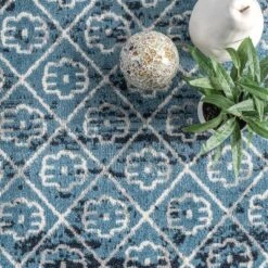 NuLOOM Prestyn Machine Washable Faded Trellis Area Rug -Home Decor Store GUEST a3a5a9fa f157 43a4 bf36 b4ec6f3cf6c6