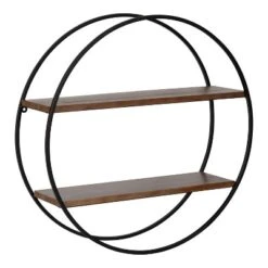 24" Diameter Sequoia Wood And Metal Round Wall Shelf - Kate & Laurel All Things Decor -Home Decor Store GUEST a3fb1e05 6807 4381 baff 5fe72a0f94e9