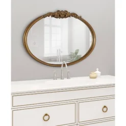 27" X 18.7" Arendahl Oval Wall Mirror Gold - Kate & Laurel All Things Decor 12 27" X 18.7" Arendahl Oval Wall Mirror Gold - Kate & Laurel All Things Decor -Home Decor Store GUEST ab9001d6 0ace 4565 9ff7 82e84bf5220e