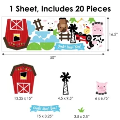 Big Dot Of Happiness Farm Animals - Peel And Stick Nursery And Kids Room Vinyl Wall Art Stickers - Wall Decals - Set Of 20 -Home Decor Store GUEST ac3dbae2 ccb8 4aad 8a61 f03c32eb84f8