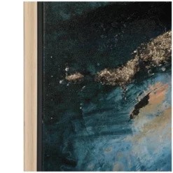 Canvas Abstract Watercolor Blotch Framed Wall Art With Gold Foil Accent Blue - Olivia & May -Home Decor Store GUEST ac60fee9 6250 46e6 8906 88067102f39c