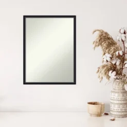 19" X 25" Non-Beveled Lucie Black Wood Wall Mirror - Amanti Art -Home Decor Store GUEST ae530858 1156 4f59 9dc5 f479efb31c5b