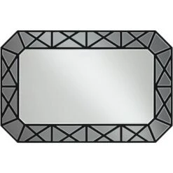 Noble Park Allamande Rectangular Vanity Decorative Wall Mirror Modern Smoke Beveled Glass Matte Black Frame 26" Wide For Bathroom Living Room House -Home Decor Store GUEST ae77d4d5 bcfc 464f 9637 d751e0693e38