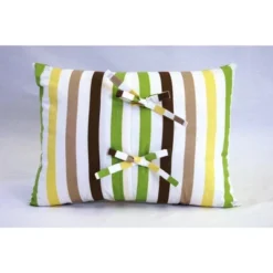 Bacati - Mod Dots/Strps Green Throw Pillow