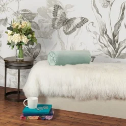 7"x18" Luxe Velvet Neckroll Pillow With Piping And Button Cream - Edie@Home 7 7"x18" Luxe Velvet Neckroll Pillow With Piping And Button Cream - Edie@Home -Home Decor Store GUEST b1461260 f376 46c5 81d2 64da1064ecab