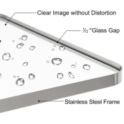 ANDY STAR 20 Inch Tall By 30 Inch Wide Rectangular Tilting Modern Floating Vanity Mirror With Rounded Edges And Adjustable Wall Mounts, Brushed Nickel -Home Decor Store GUEST b2c2dfa4 5157 4b44 8c67 682074d9f318