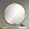 Uttermost Demia Matte Black Bronze And Gold 34" Round Wall Mirror -Home Decor Store GUEST b5474566 e962 4e60 b05d cde7bef5b8a7