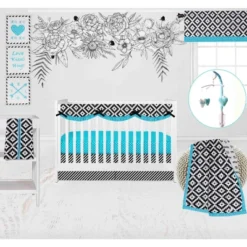 Bacati - Love Black/Turquoise Window Valance -Home Decor Store GUEST b5be07eb 058a 48df 9739 db443ee5ebb5