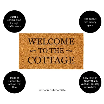 Evergreen 16 X 28 Inches Welcome To The Cottage Door Mat | Non-Slip Rubber Backing | Dirt Catching Natural Coir | Indoor And Outdoor Home Decor 5 Evergreen 16 X 28 Inches Welcome To The Cottage Door Mat | Non-Slip Rubber Backing | Dirt Catching Natural Coir | Indoor And Outdoor Home Decor - Image 3