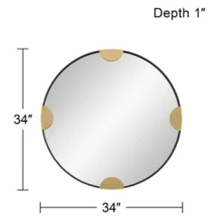 Uttermost Demia Matte Black Bronze And Gold 34" Round Wall Mirror -Home Decor Store GUEST b87ca496 5289 4397 ac75 0807c9bb545b