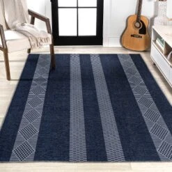 Nautisk Trellis Stripe Machine-Washable Area Rug - JONATHAN Y 15 Nautisk Trellis Stripe Machine-Washable Area Rug - JONATHAN Y -Home Decor Store GUEST b8b988f3 d658 4cee 8e14 42709cf55251