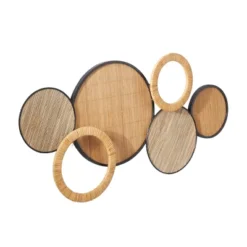 Bamboo Plate Overlapping Circle Wall Decor With Rattan Wreath Brown - Olivia & May -Home Decor Store GUEST b8cdef20 68d7 4824 a686 27fff86fd339