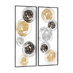 Set Of 2 Metal Abstract Wall Decors Black - Olivia & May -Home Decor Store GUEST b916bc97 8077 4b9a 851c 82a34b7e1a02