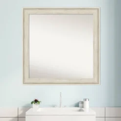 31" X 31" Non-Beveled Regal Birch Cream Bathroom Wall Mirror - Amanti Art -Home Decor Store GUEST b9257d50 d373 4792 b9a7 6caadd51ed45